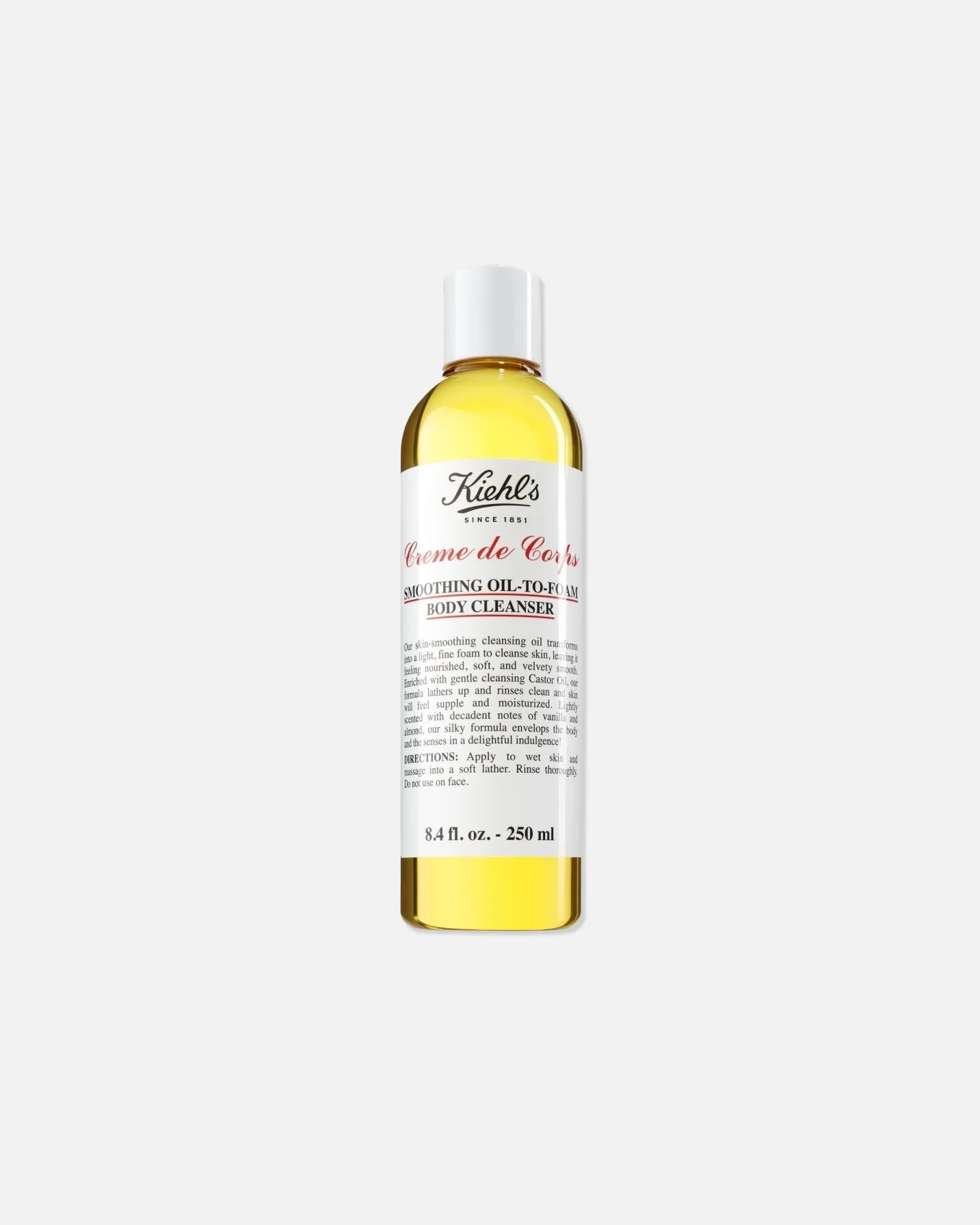 Масло для душа Creme de Corps, разглаживающее, превращающееся в пену. Kiehls, 250 мл