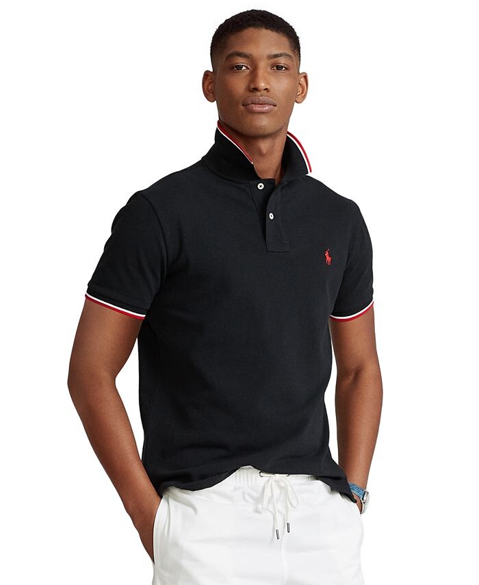 

Мужская рубашка-поло классического кроя в сетку Polo Ralph Lauren, черный
