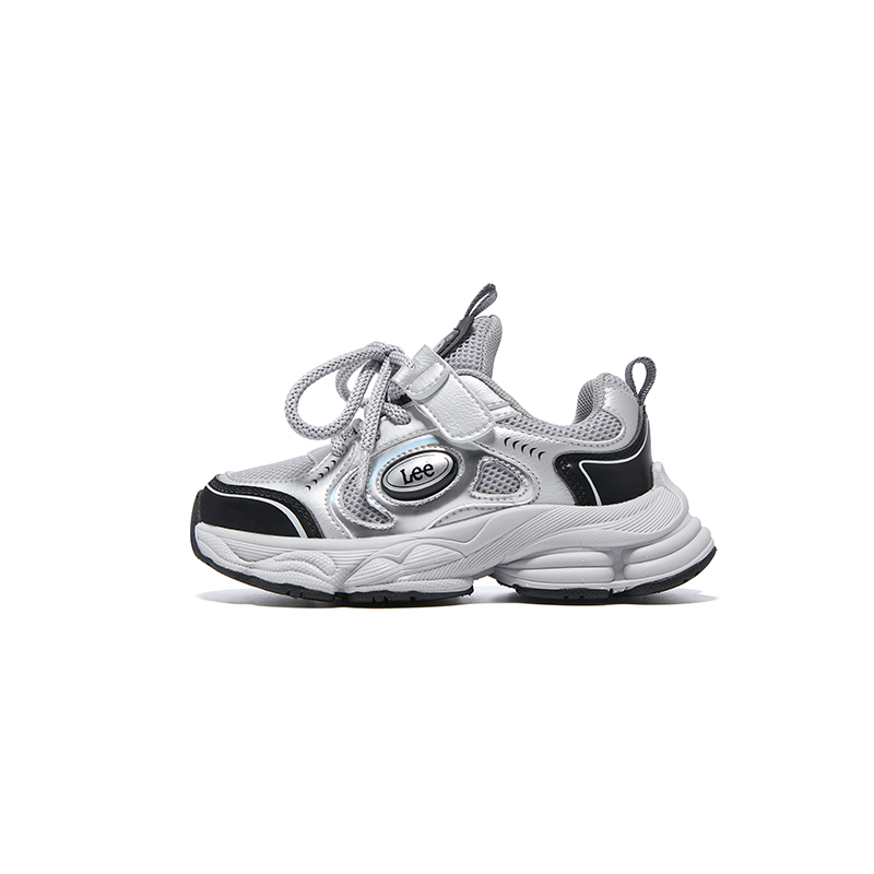 

Износостойкие дышащие низкие детские кроссовки для бега LEE KIDS, серый/черный