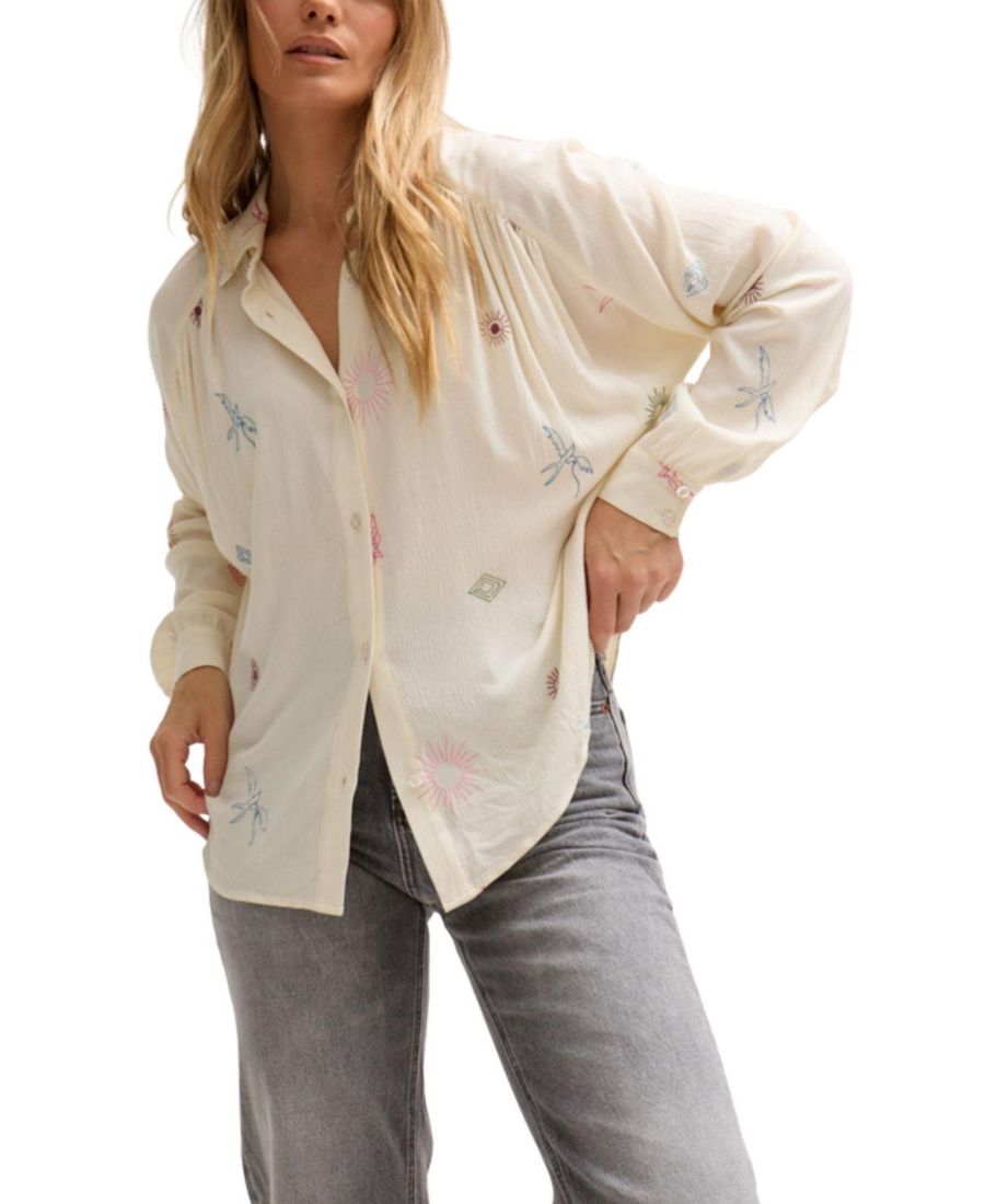 

Женская рубашка с вышивкой в виде ласточки Lily and Lionel London, Natural