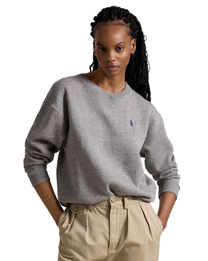 

Флисовая толстовка с круглым вырезом Lauren Ralph Lauren, серый