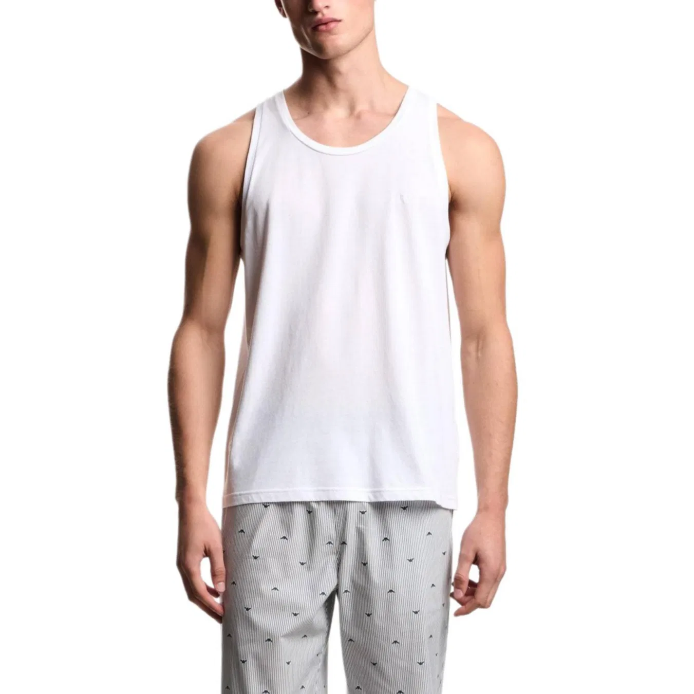 Майка мужская белая crew neck moderate racerback EMPORIO ARMANI, White — фото 3