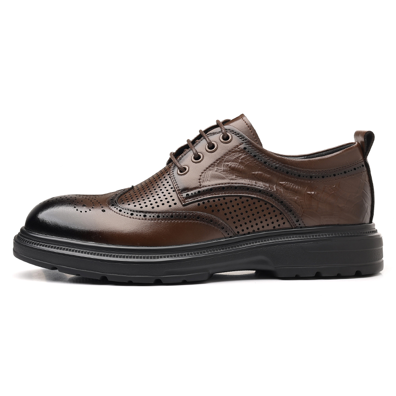 

POPULAR ROUSE PR Коричневые мужские кеды с перфорацией, цвет Brown Cut-Out