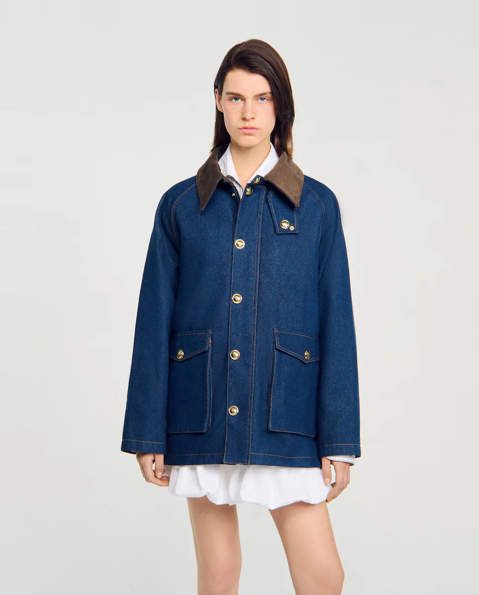 

Женская рабочая джинсовая куртка Sandro, синий