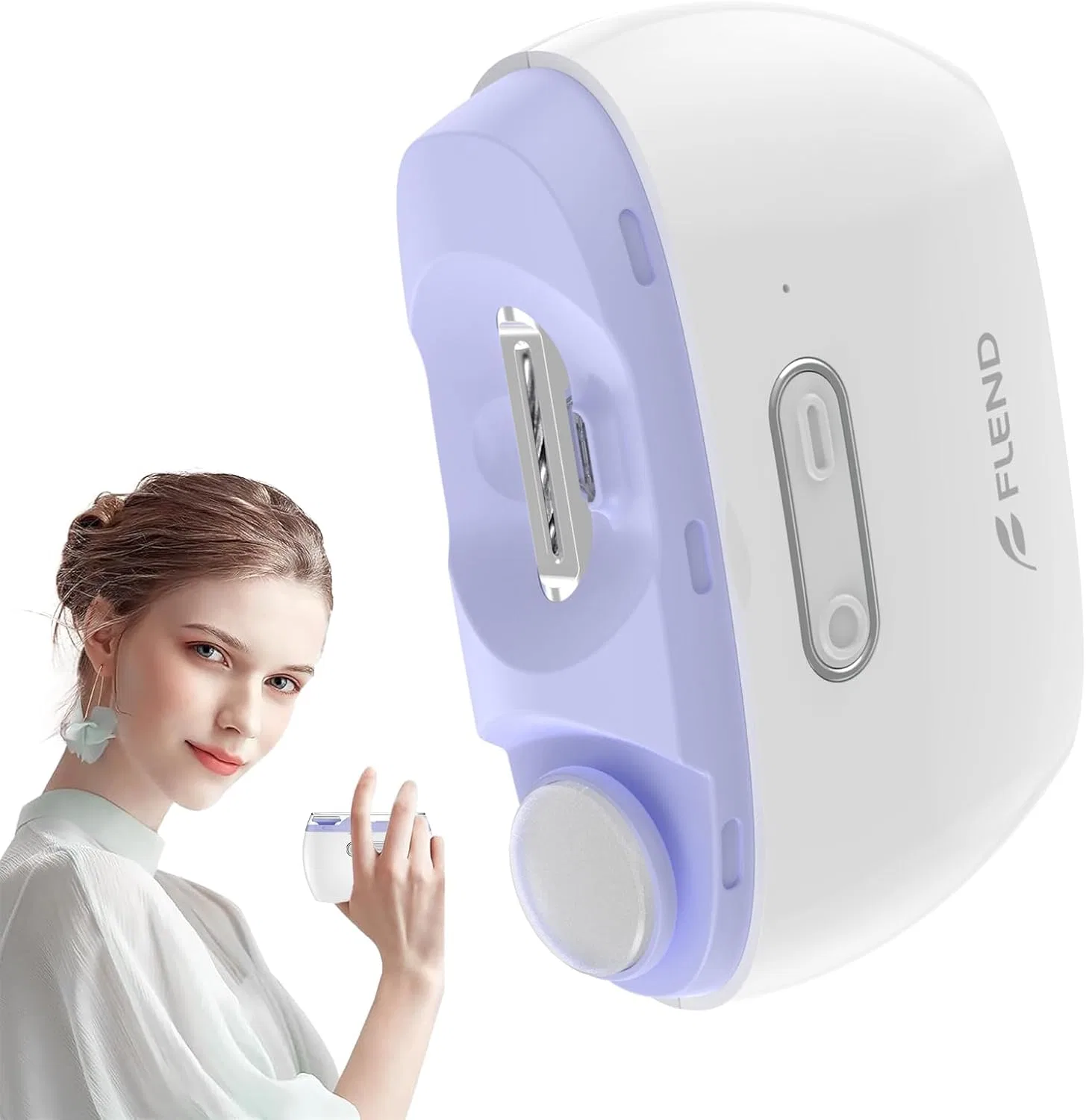 Электрический триммер для ногтей 2-в-1 с LED-подсветкой Bubbacare, Pink-18-01