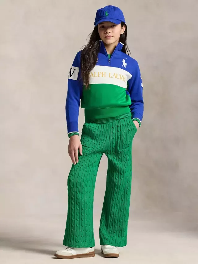 Детский хлопковый поло-свитер, цвет сапфировый Ralph Lauren — фото 3