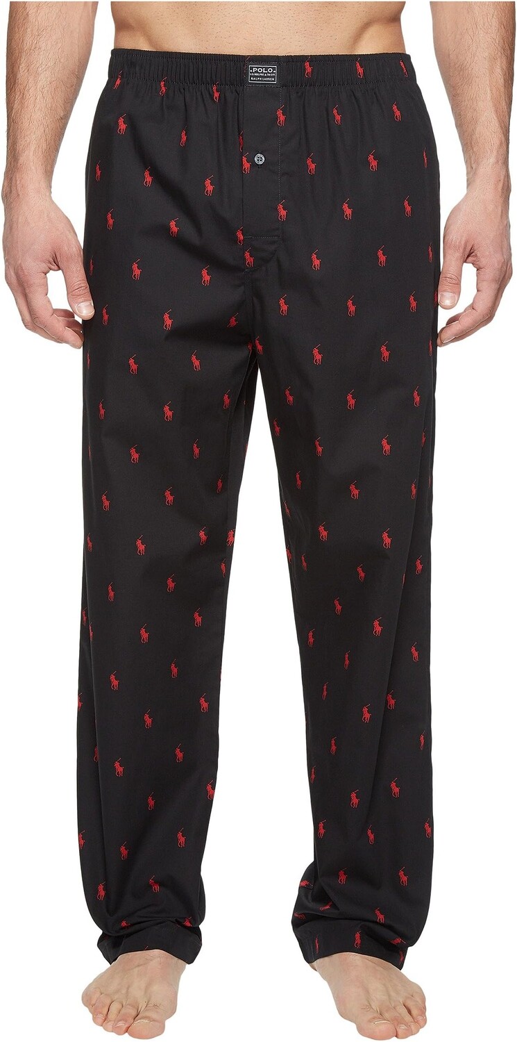 

Тканые пижамы All Over Pony Player Polo Ralph Lauren, цвет Polo Black