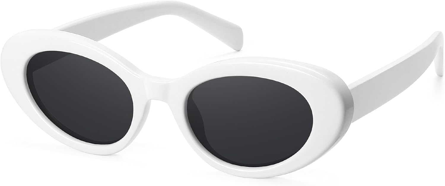 

Ретро-солнцезащитные очки овальной формы «кошачий глаз» для женщин, поляризованные, в стиле Y2K, с защитой от УФ-излучения UV400. Модные солнцезащитные очки Plinvo, White Frame