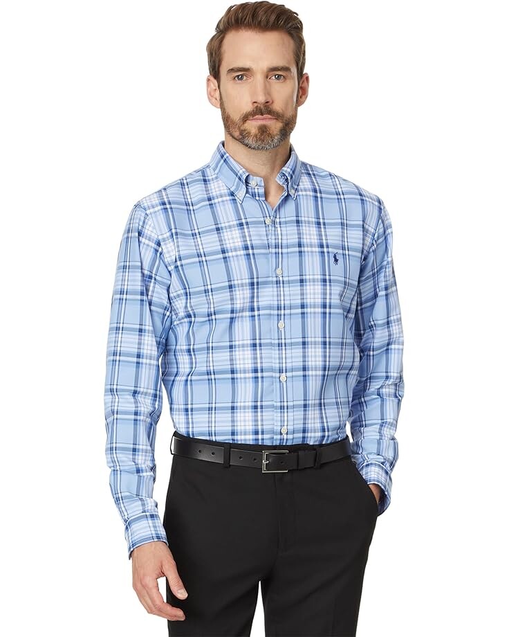 

Поло Polo Ralph Lauren Classic Fit Plaid Oxford Shirt, цвет Blue Multi