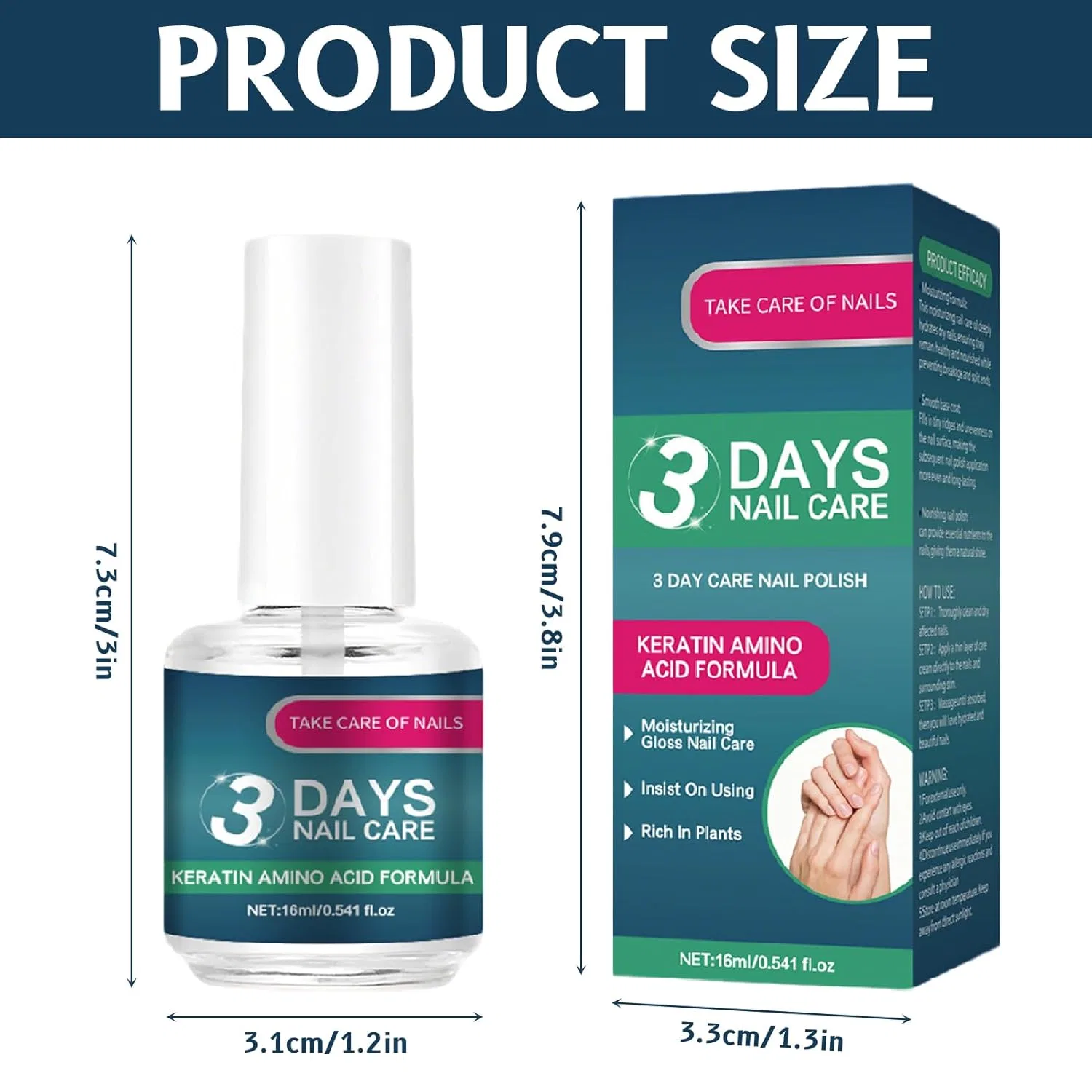Масло для ухода за ногтями 3 Days Nail Care, 16 мл (3 шт.) Gzwy, 3 Stück — фото 2