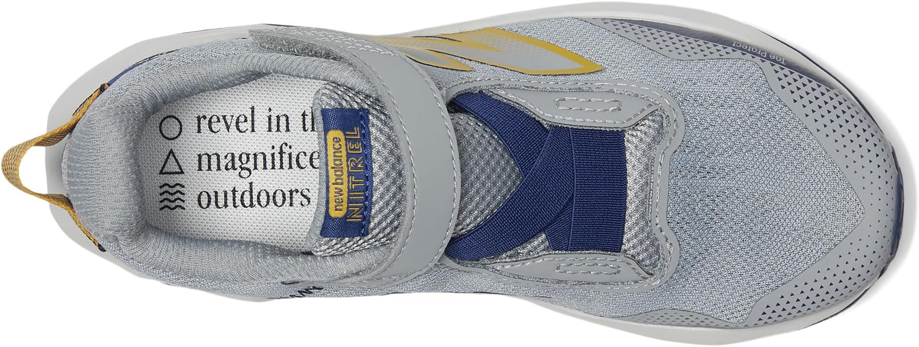 Кроссовки New Balance Kids  Dynasoft Nitrel V6 Bungee Lace With Top Strap, Slate Grey/Blue Oyster/Baroque Gold — фото 2