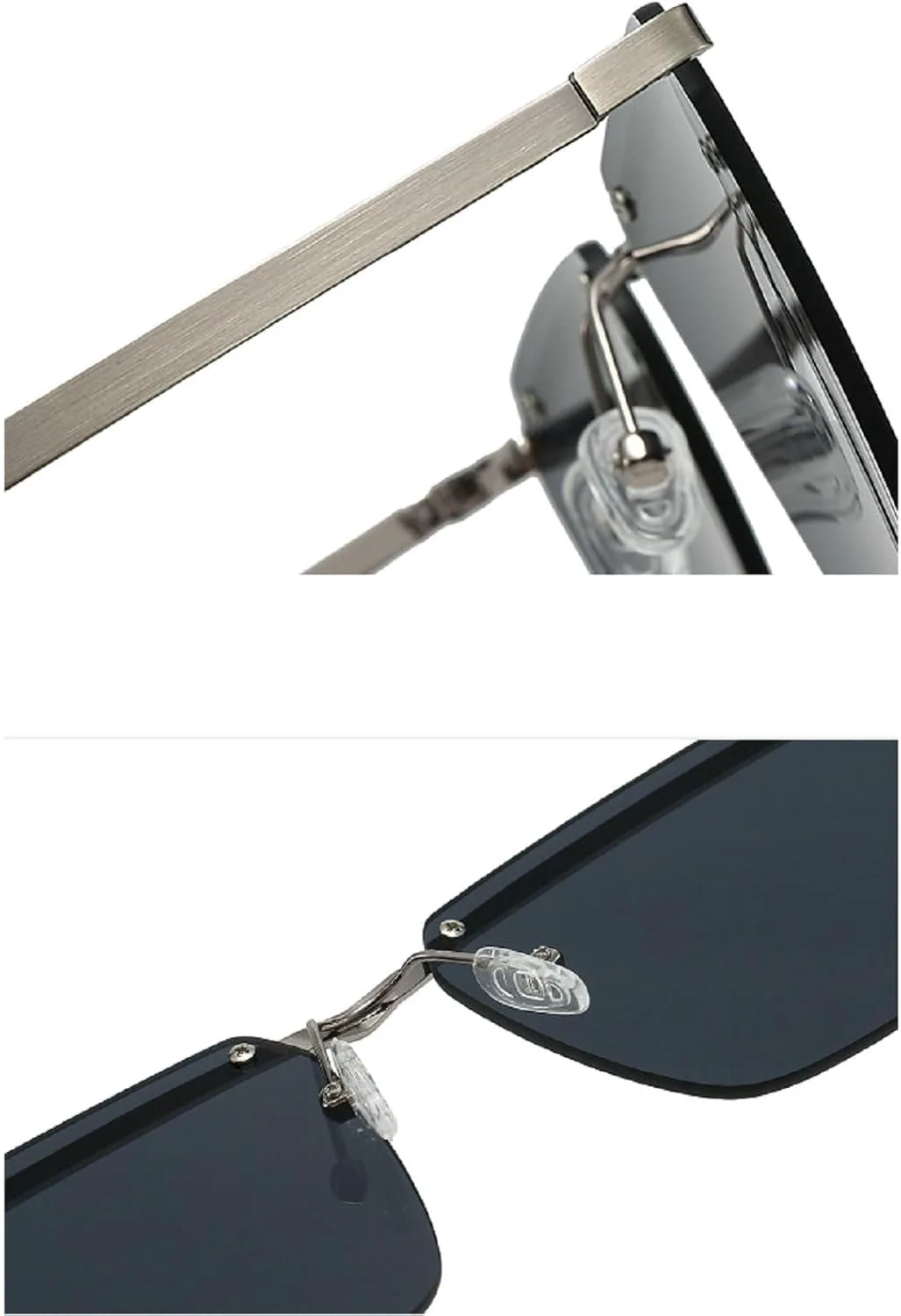 

Винтажные квадратные солнцезащитные очки для женщин 2025 года, роскошные солнцезащитные очки без оправы для мужчин, модные очки в металлической оправе mincl, C1