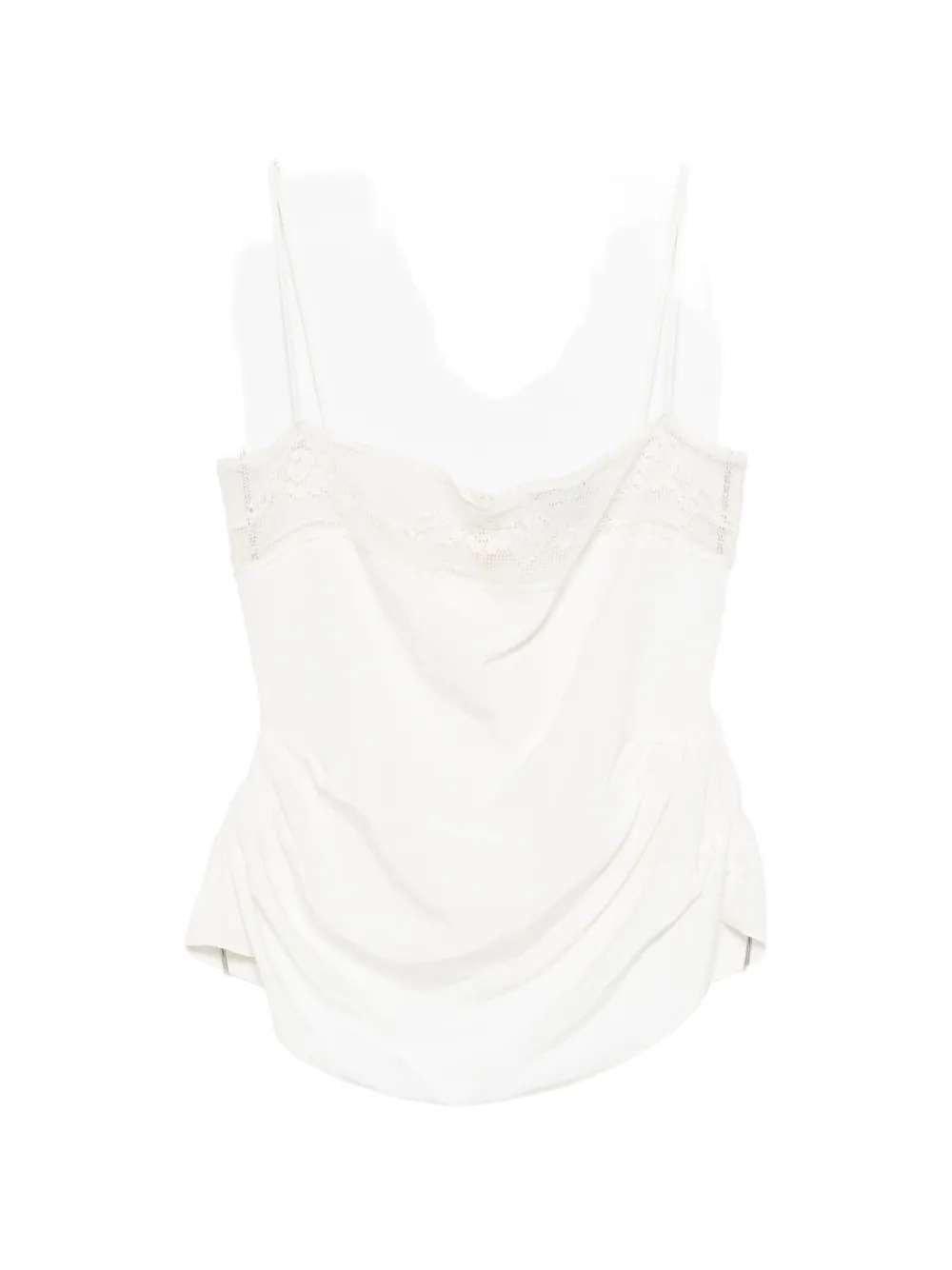 

Кружевной топ с драпировкой Magda Butrym, бежевый