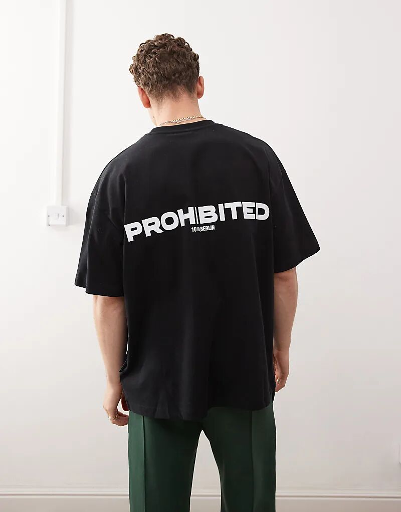 

Футболка свободного кроя с логотипом 270 г/м² черного цвета Prohibited