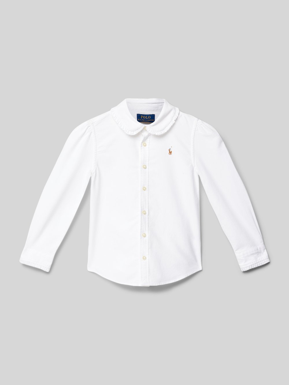 

Блузка-рубашка с планкой на пуговицах Polo Ralph Lauren Kids, белый