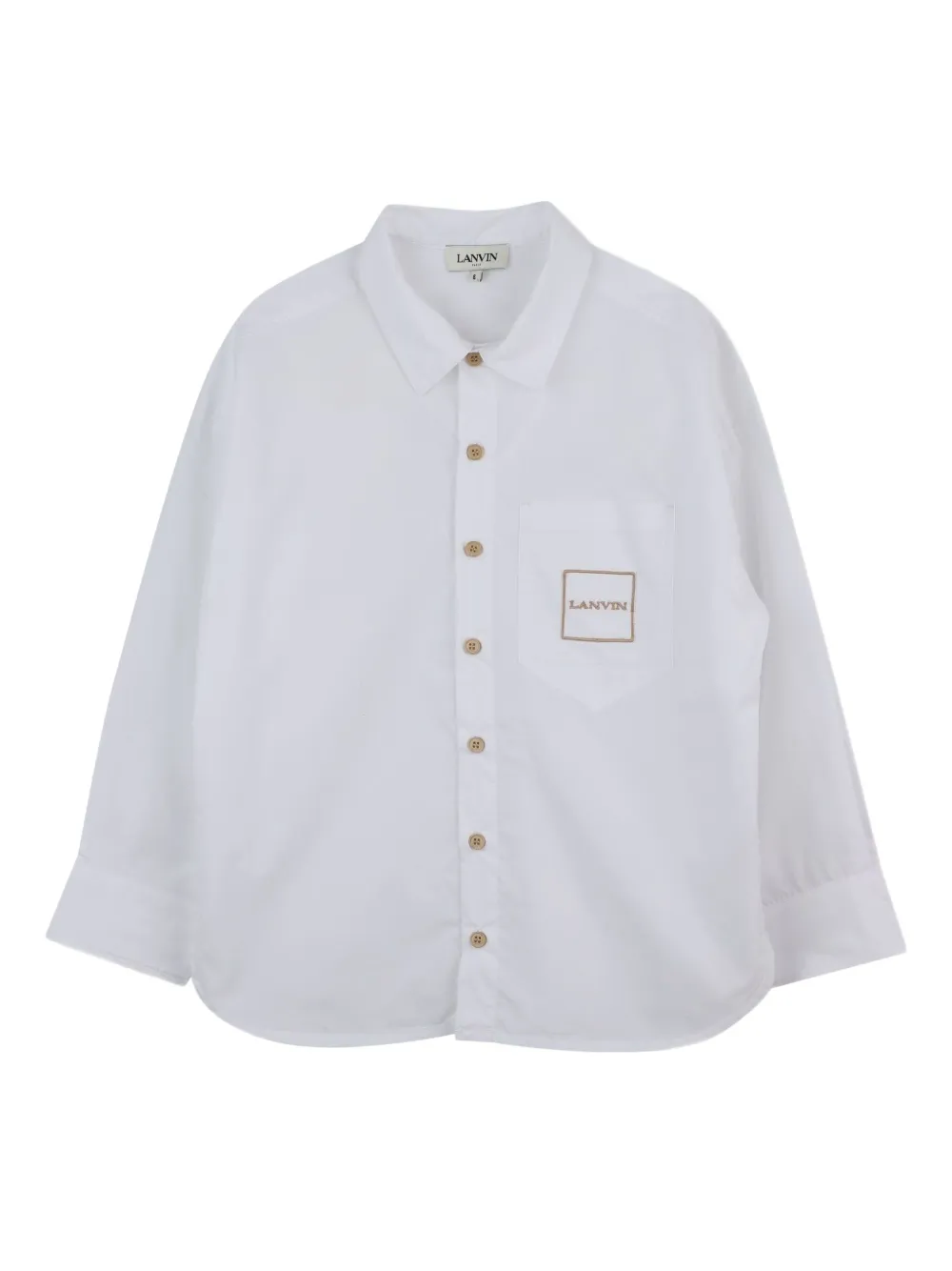 

Рубашка с вышитым логотипом Lanvin Enfant, белый