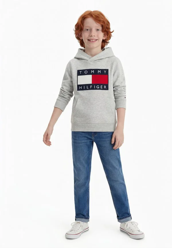 Значок с флагом наследия терри худи Tommy Hilfiger, Light Grey Heather