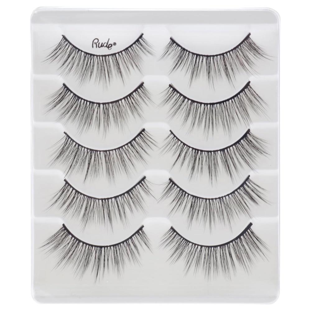Накладные ресницы Essential Faux Mink 3D Lashes - Adventurous от Rude Cosmetics для женщин - 5 пар, прозрачный — фото 2