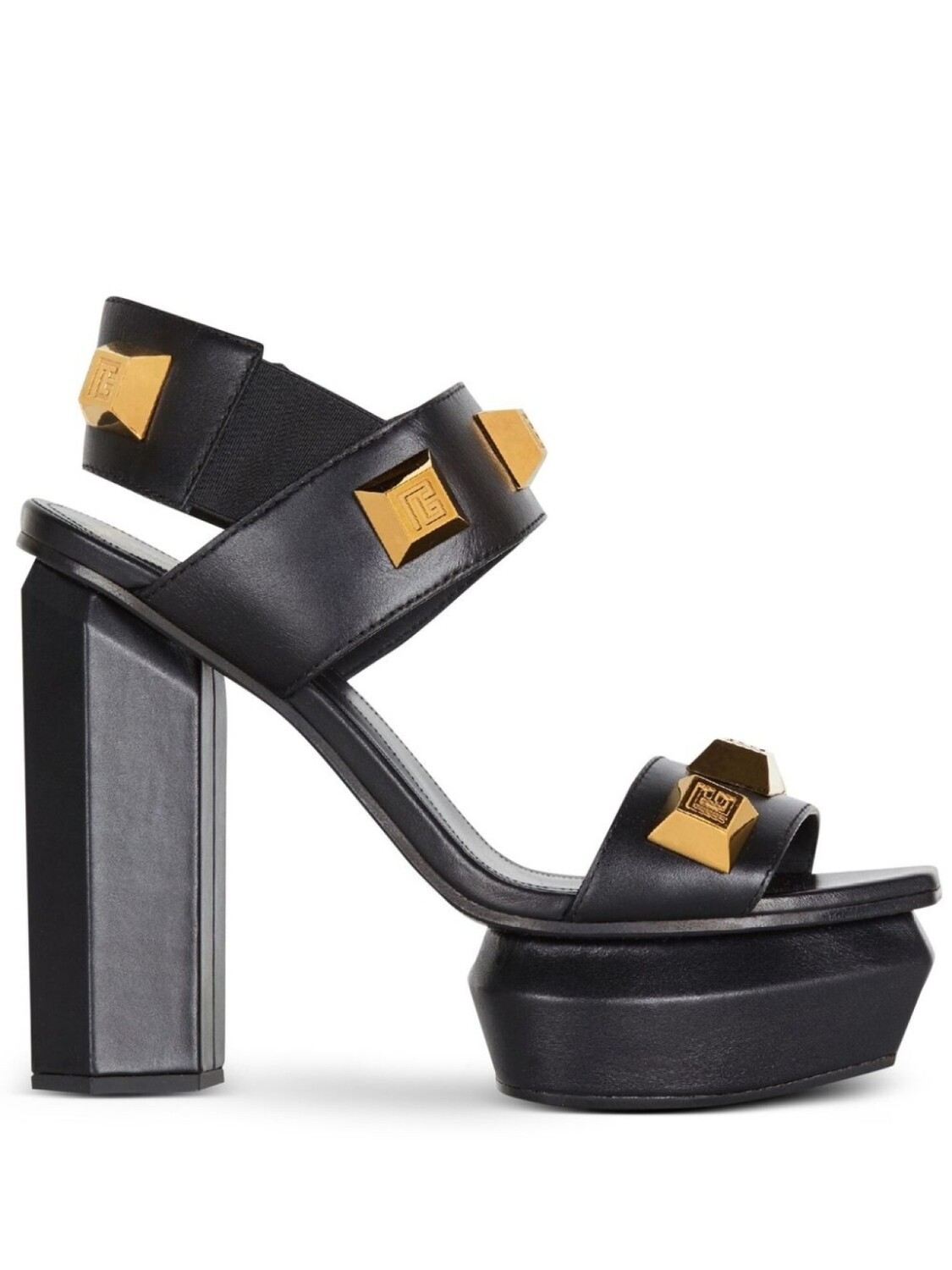 

Balmain Ava 140mm leather platform sandals, черный