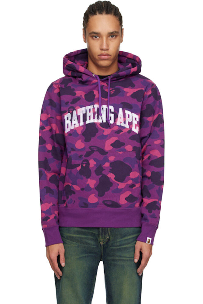 

Толстовка с капюшоном цвета фиолетового камуфляжа BAPE