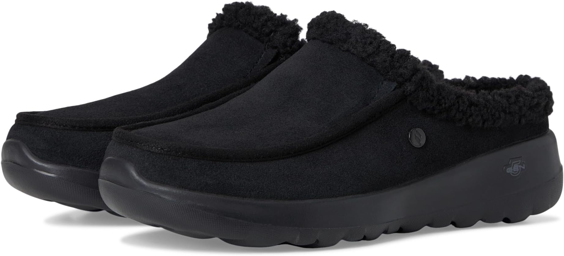 Тапочки SKECHERS Women's On-the-go Joy Suede Moc Toe Slipper, Black/Black