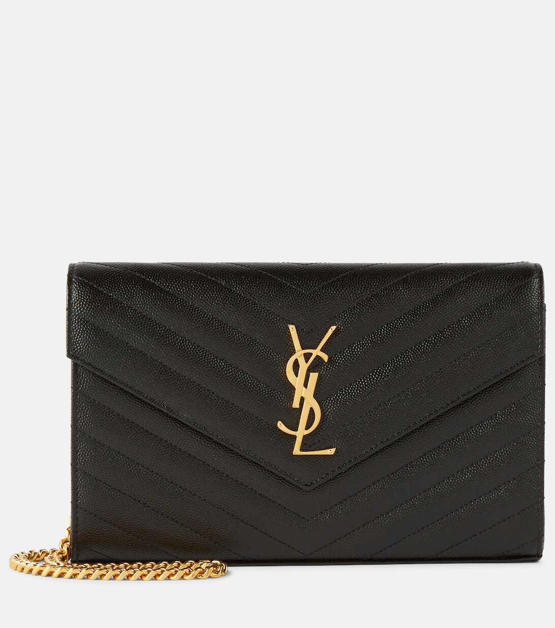 

Кошелек Cassandre из матовой кожи на цепочке Saint Laurent, черный