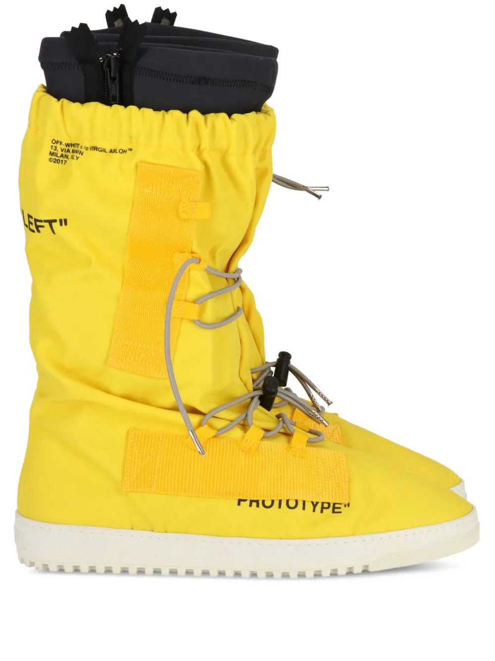 

Резиновые сапоги на рифленой подошве OFF-WHITE, желтый