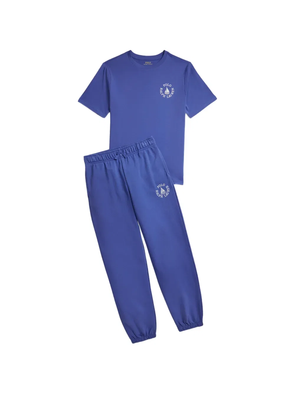 Хлопковая футболка с логотипом парусника Polo Ralph Lauren Kids, синий — фото 3