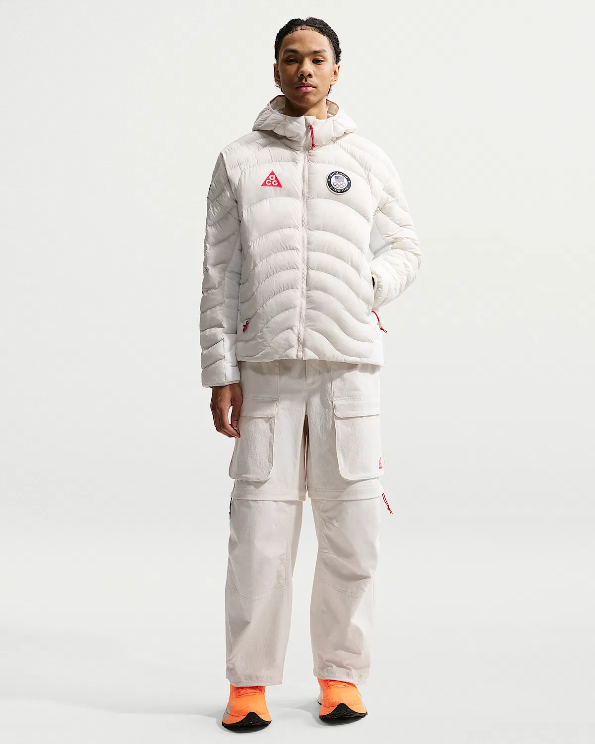 Мужская куртка Nike ACG x United States Olympic Team Therma-FIT ADV, Light Orewood Brown/Summit White/Obsidian/Chile Red — фото 4