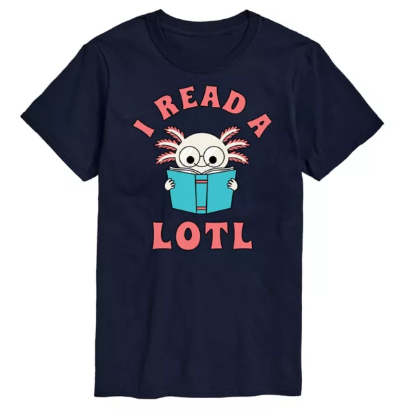 

Футболка с рисунком из мультфильма "Я много читаю" от Axlotl. Большая и высокая. Licensed Character, синий