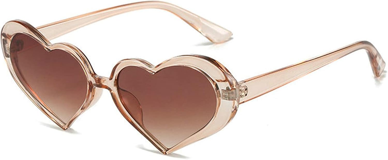 

Солнцезащитные очки Willochra в форме сердца, маленькая оправа, яркие цвета, целые очки в форме сердца, красочные праздничные солнцезащитные очки для женщин, защита от ультрафиолета UV400, Brown