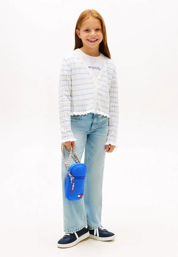 Кардиган с ажурной оборкой и v-образным вырезом Tommy Hilfiger, Ivory Silk/Sweet Blue — фото 2