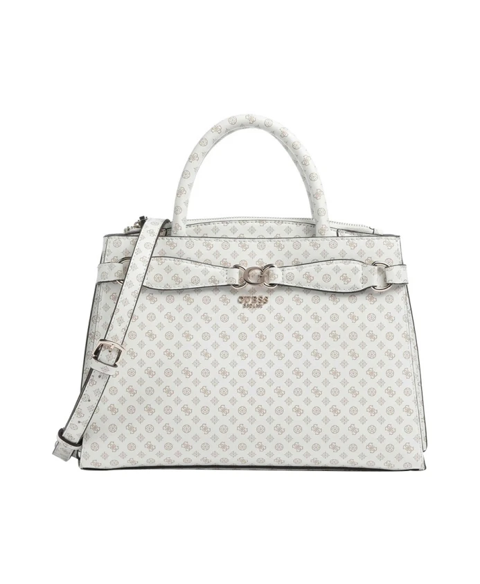 

Кожаная сумка через плечо с золотыми деталями Guess, белый