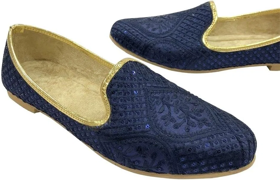 Мокасины, вышитые, Punjabi Jutti, Blue Step n Style — фото 4