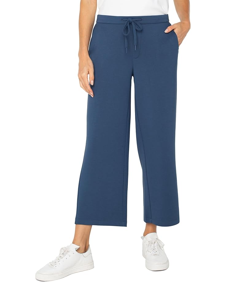 

Брюки Liverpool Los Angeles Plush Comfort Knit Pull On Wide Leg Crop Trouser, цвет Prussian Blue