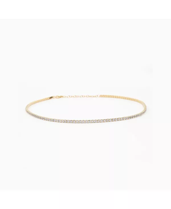 

Теннисное ожерелье Cherie из стерлингового серебра с 18-каратным покрытием, идея для праздничного подарка Bearfruit Jewelry, gold