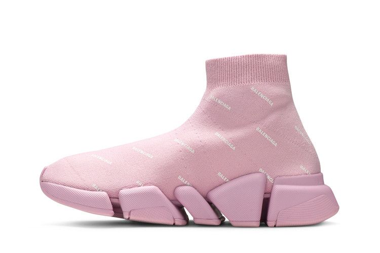 Кроссовки Balenciaga Balenciaga Wmns Speed 2.0 Sneaker 'Allover Logo - Soft Pink', розовый — фото 4