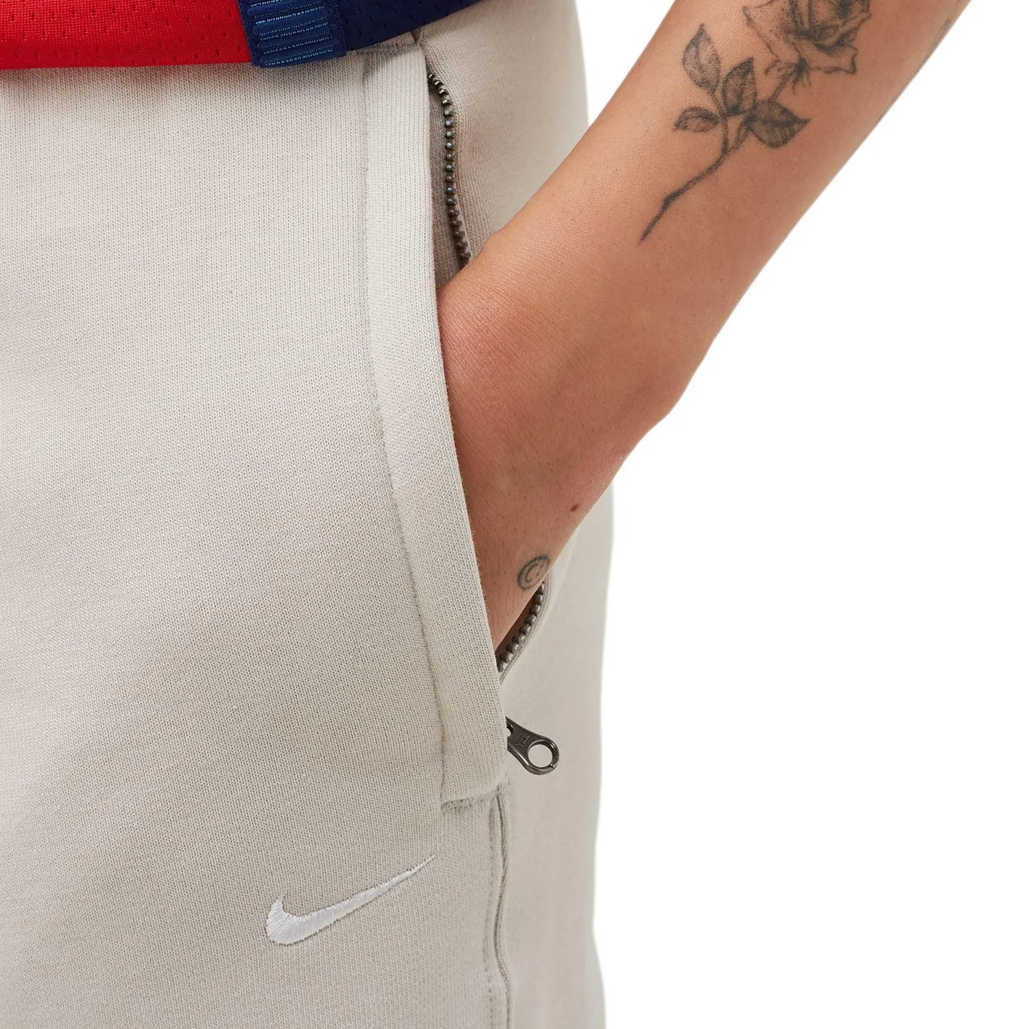 Nike Вязаные спортивные штаны женские бежевые с манжетами — фото 4