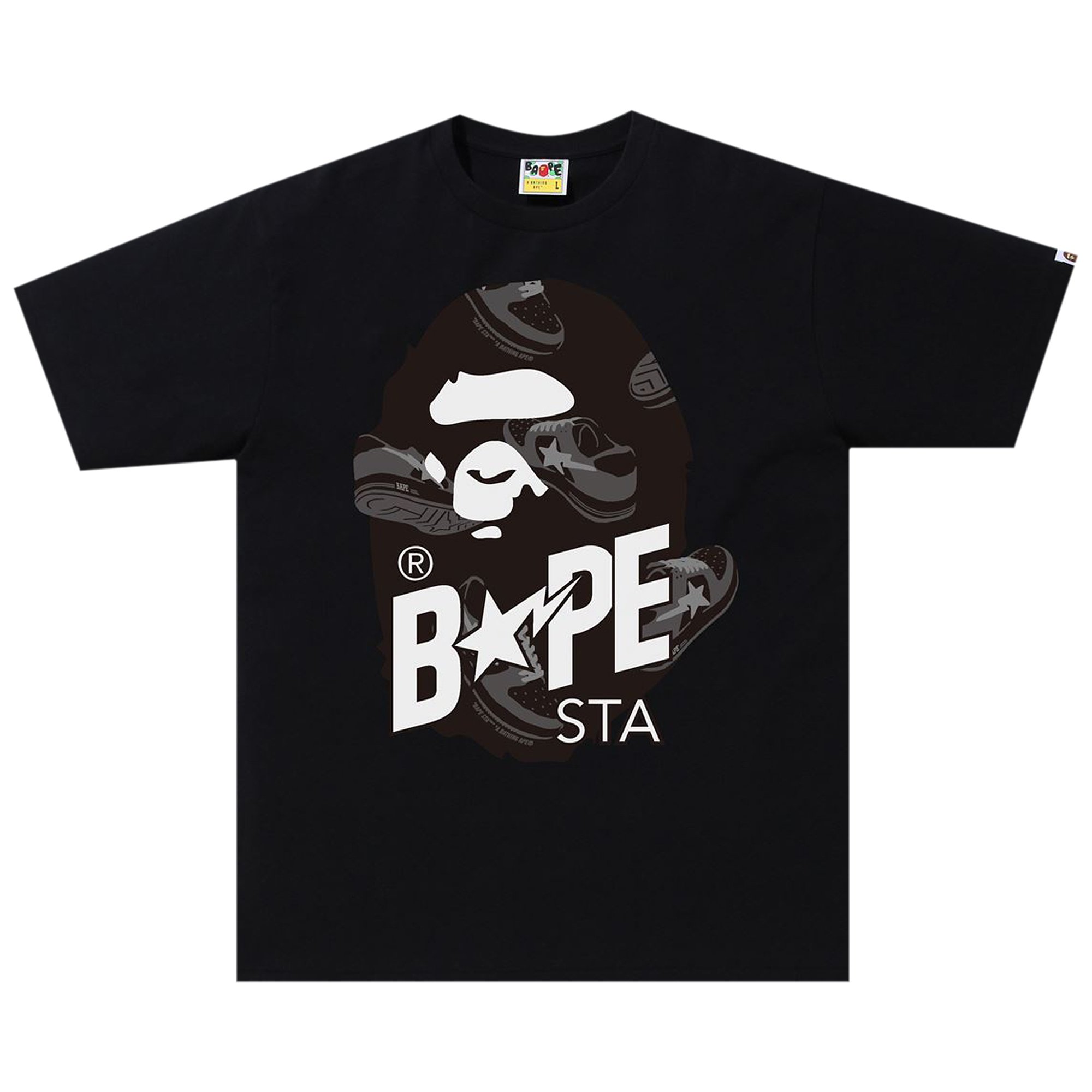 

BAPE Random Свободная футболка Bape Sta Ape Head, черная, Черный, BAPE Random Свободная футболка Bape Sta Ape Head, черная