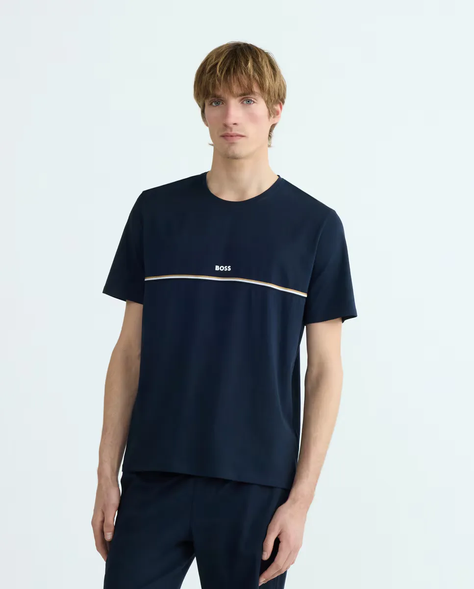 

Мужская пижамная футболка с коротким рукавом Boss, синий