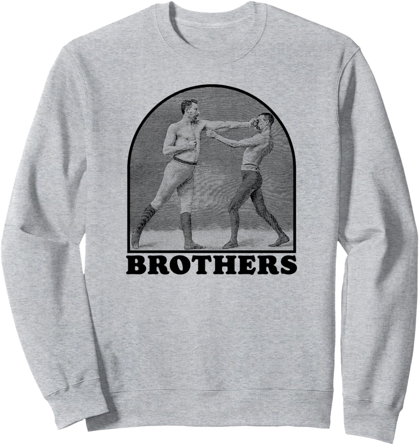 

Забавная винтажная толстовка с надписью «Я люблю своих братьев» и изображением боксерских боев между братьями The Robot Ranger - Fun Apparel & Gifts, серый