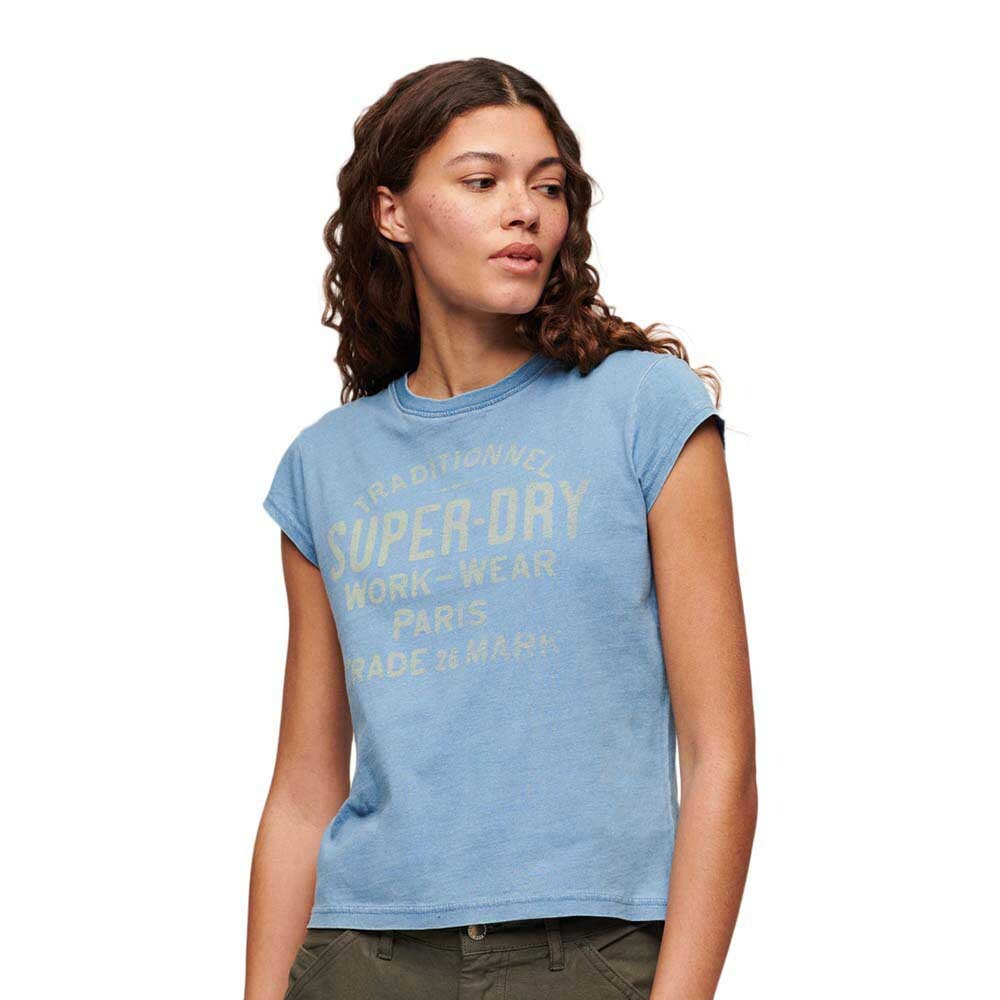 

Футболка с коротким рукавом Superdry Indigo Workwear Cap, синий