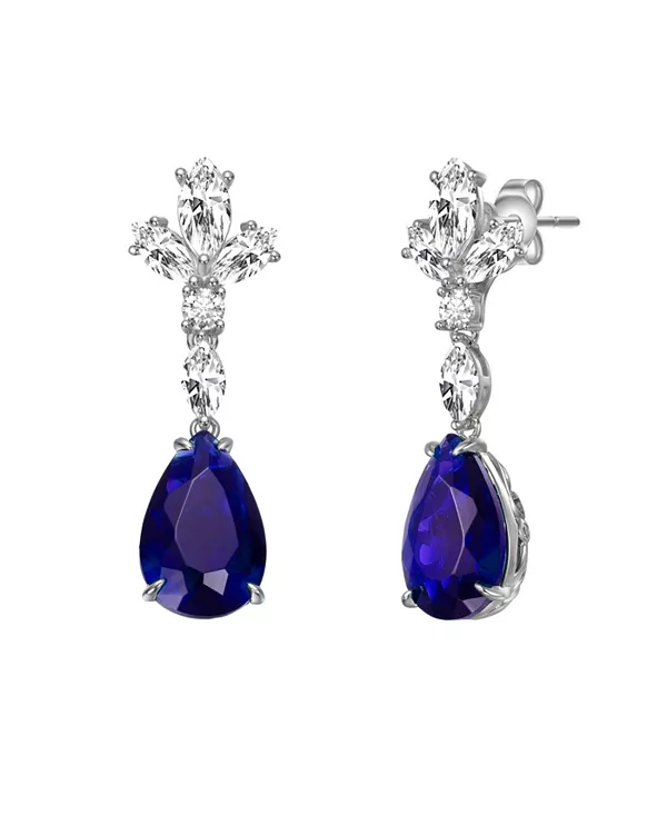 

Серьги-Подвески из стерлингового серебра с покрытием из 14-каратного золота или белого золота Genevive, white