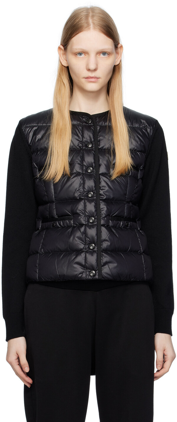 

Moncler Черный стеганый пуховик