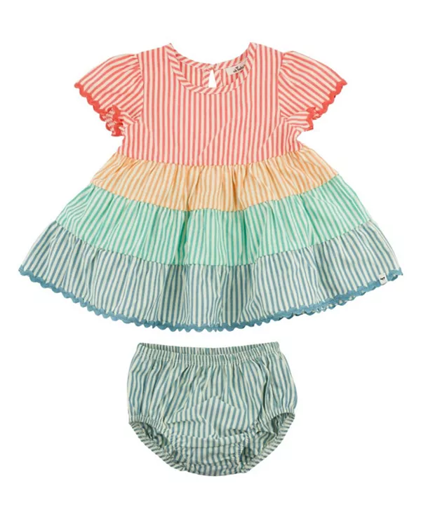 

Комплект для девочки: платье и панталоны Sophia Cabana с рикраками - для малышек. Oh Baby!, мультиколор