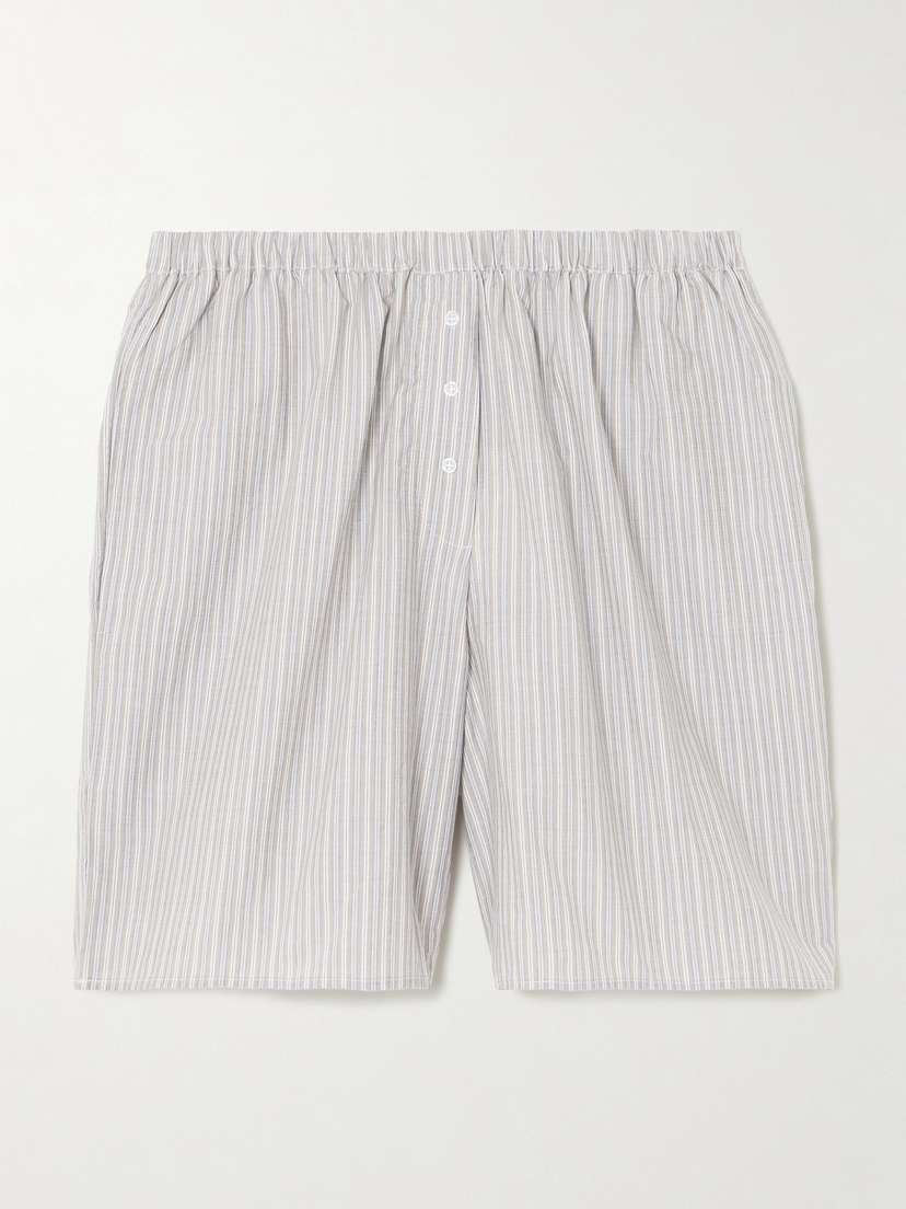 

Полосатые шорты из органического хлопка-поплина Deiji Studios, голубой