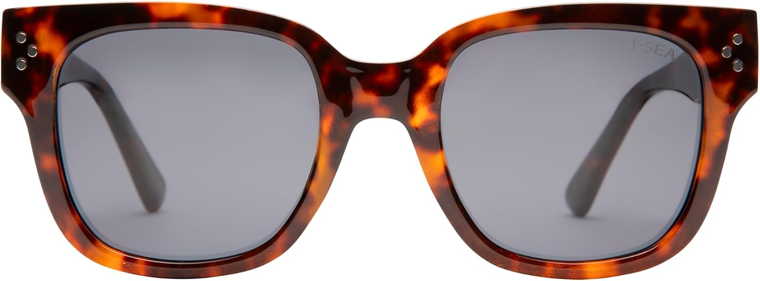 

Солнцезащитные очки I-SEA Indigo Aviator Rectangle Round, поляризованные, 100% защита от УФ-излучения, квадратная увеличенная оправа, несколько цветов, Tort / Smoke Polarized Lens