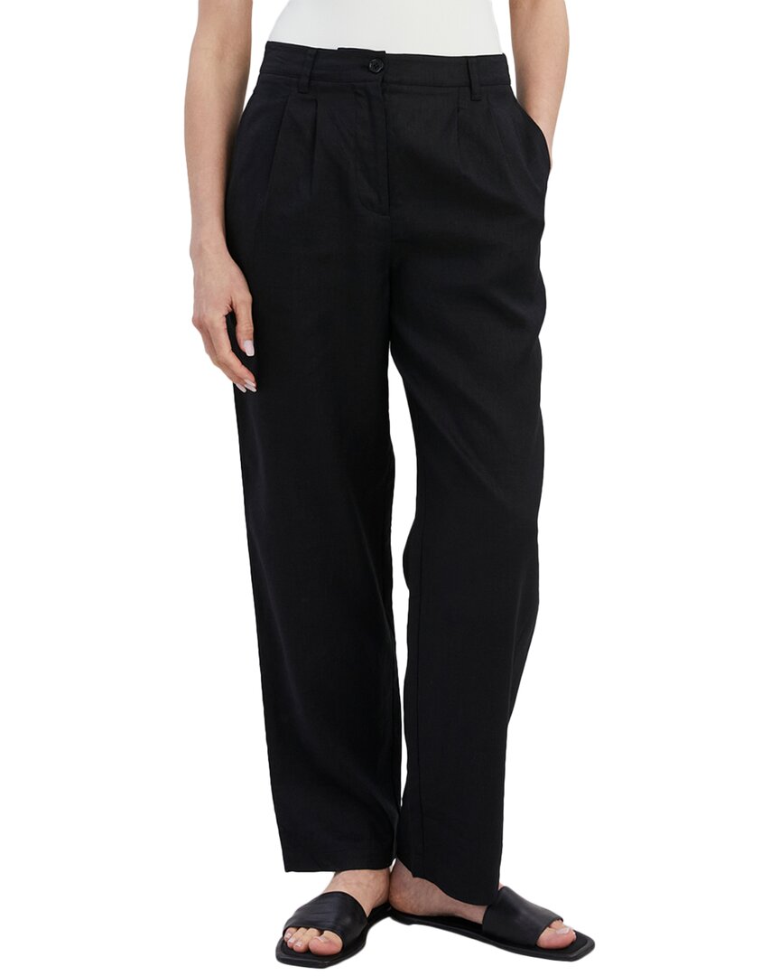

Однотонные и полосатые льняные брюки Taline Solid & Striped, черный