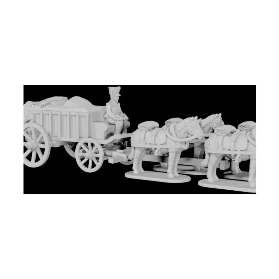 

Русский вагон снабжения (брезенты) и обоз (поезд) в Позднем Шако, ESR Napoleonics Miniatures - Russia (10mm)