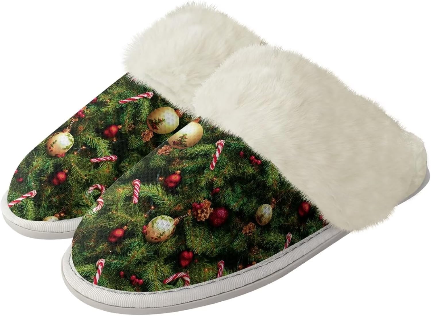 

Тапочки Srengjodk для женщин и мужчин, фланелевые хлопковые домашние тапочки, тапочки на скользящей подошве для дома, рождественские тапочки для семьи, Christmas Tree 3d Print
